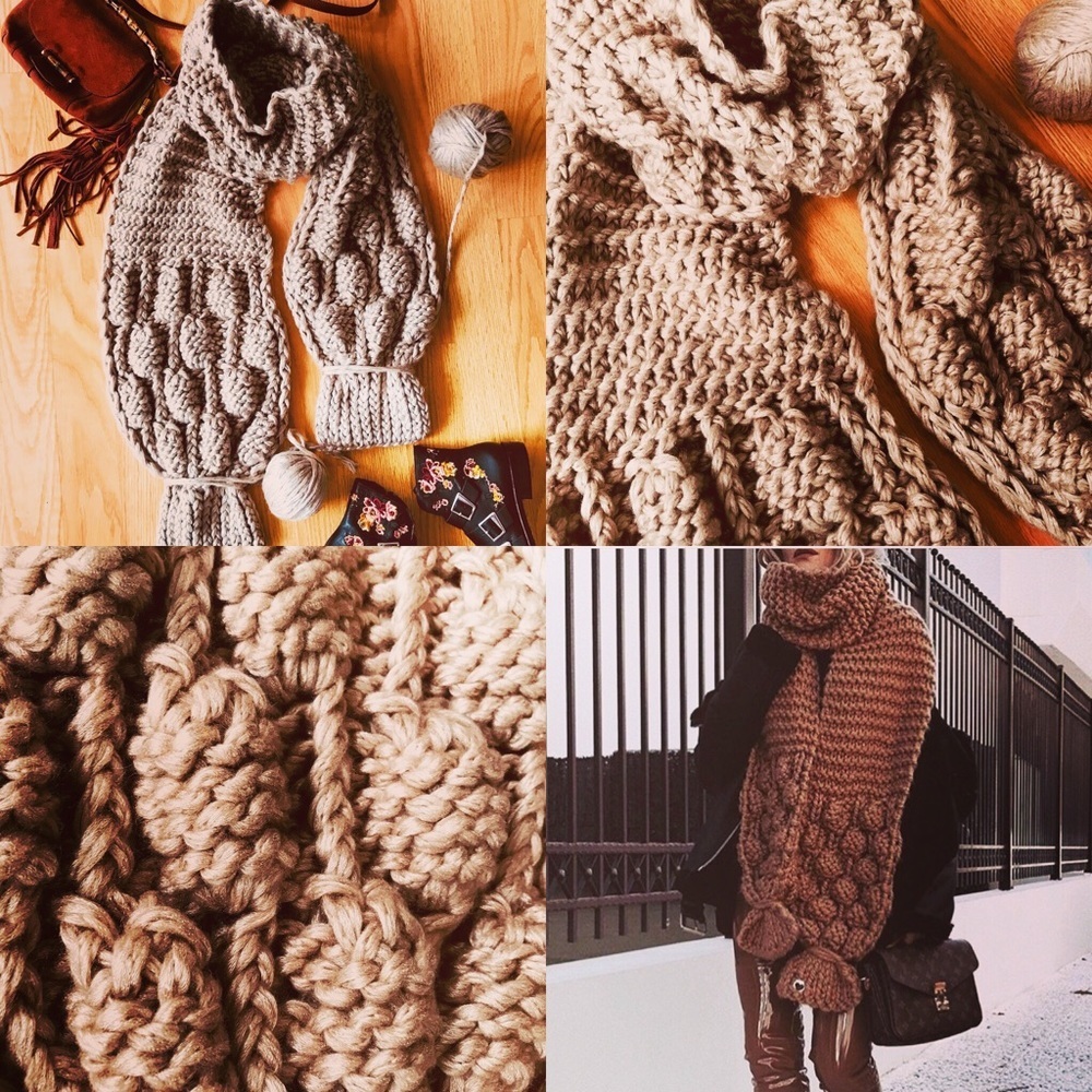 Oversized chunky handmade scarf